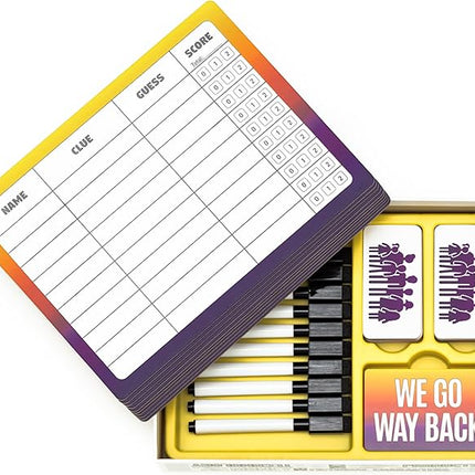 We Go Way Back – Board Games for Adults – Family Games – Party Games - Game Night – Give Clues, Cues, and Codes - Best Friend Game – Do You Know Your Family and Friends