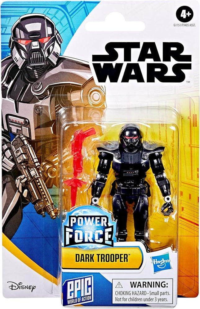 STAR WARS Epic World of Action Dark Trooper, 4-Inch Action Figure & Accessory, The Mandalorian Toys for Boys & Girls Ages 4+