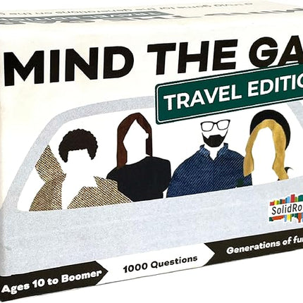Spin Master Games, SolidRoots Mind The Gap Travel Edition, A Trivia Game for All Generations, Road Trip Fun on The Go, 2-12 Players, for Ages 10 & Up