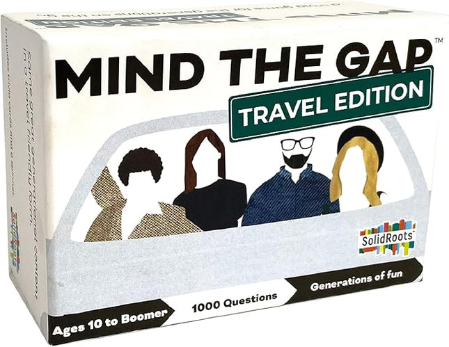 Spin Master Games, SolidRoots Mind The Gap Travel Edition, A Trivia Game for All Generations, Road Trip Fun on The Go, 2-12 Players, for Ages 10 & Up