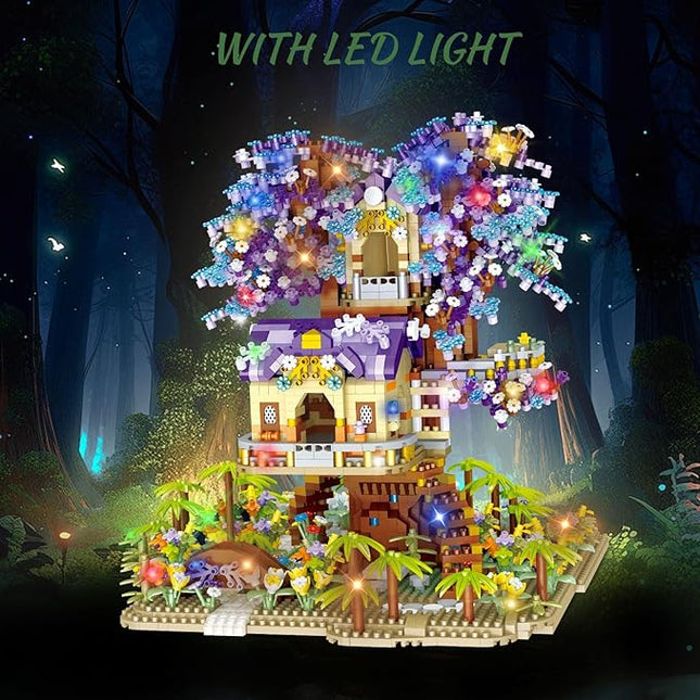 Tree House Building Set,3049 Pcs Friendship TreeHouse Street View Building Kit,STEM Creative Forest House Micro Blocks Toys,Forest Style Model Kit,Christmas Birthday Gifts for Adults,Girls 8-14+