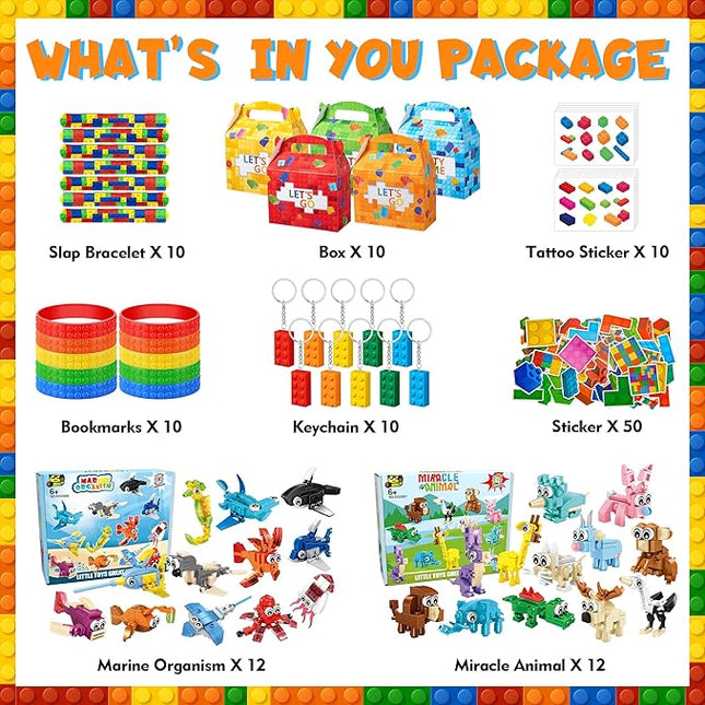 Building Blocks Party Favors with Animal Building Blocks for Kids Birthday Party Supplies