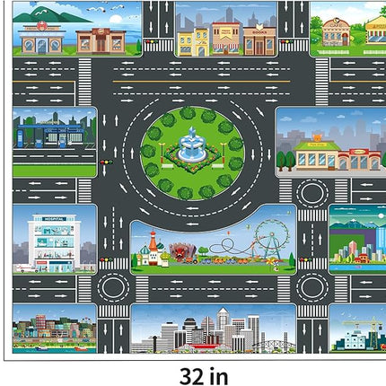 TEMI Toddler Toys for 3 4 5 6 Years Old Boys, Die-cast Construction Toys Car Carrier Vehicle Toy Set w/Play Mat, Kids Toys Truck Alloy Metal Car Toys Set for Age 3-9 Toddlers Kids Boys & Girls