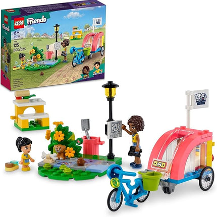 LEGO Friends Dog Rescue Bike Building Set, Pretend Play Animal Toy Playset for Pet-Loving Kids, Girls and Boys Ages 6 and Up with Puppy Toy Pet Figure and 2 Mini-Dolls, 41738