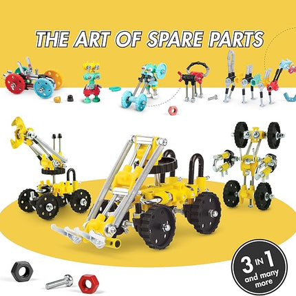 The Off Bits Build Your Own Excavator Toy, 150+ Pcs Vehicle Construction Toys, LoaderBit Educational Stem Building Toys, STEAM Gift for Kids, Engineering Kit for Kids 8 9 10 11 12 Years Old