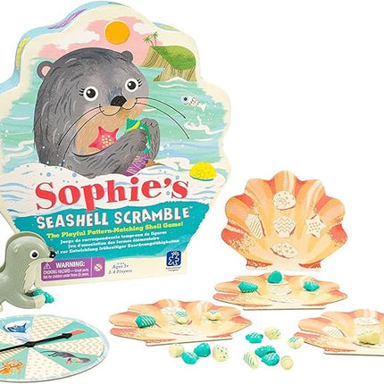 Educational Insights Sophie's Seashell Scramble - Pattern Matching Games for Toddlers 3-5, Preschool Board Games, Toddler Fine Motor Toys, Animal Game, Learning Activities for Kids Ages 3+