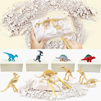12 Pack: Dinosaur Excavation Kits for Kids, Dino Dig Kits, 3D Dig a Dinosaur Fossil and Figure Sets, Bulk Science Education Toys for Paleontology Archaeology STEM Learning Kids Activity Party Favors