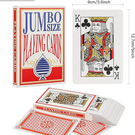 SeptCity Jumbo Playing Cards, 3.5 X 5 Inches Super Big Giant Game Theme Full Deck Huge Poker Oversize Decorations of Magic Party (1 Pack) (2 Times)