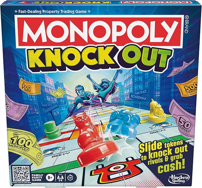 Monopoly Knockout Board Game | 2-8 Players | 20 Mins. Average | Quick-Playing Family Games for Kids, Teens, and Adults | Ages 8+