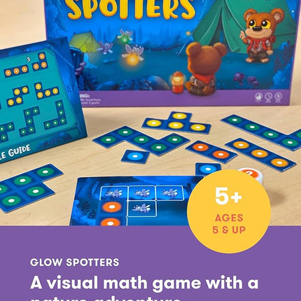 SimplyFun Glow Spotters - A Visual and Adventurous Math Game for Kids, Earn Your Firefly Badge with Addition - 1 to 4 Players, for Kids Ages 5 & Up