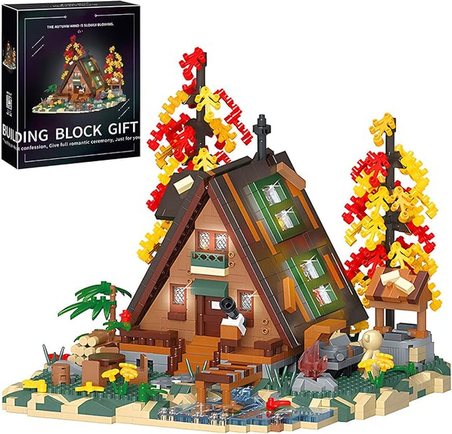 Flowers Wood Frame Cabin Building Blocks Set, Cherry Blossom Bonsai Treehouse Architecture Micro Mini Block Kits Gift for Adults and Kids（2151 Pieces）