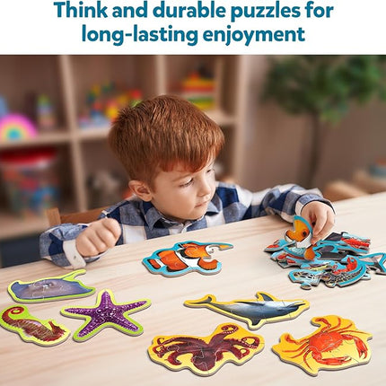 Skillmatics Step by Step Puzzles - 41 Piece Jigsaw & Toddler Puzzle, Montessori Educational Toy for Boys & Girls, Underwater Animals, Travel Friendly, Gifts for Kids Ages 3, 4, 5 and Up