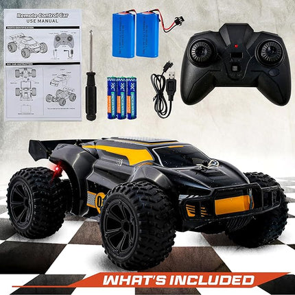 Offroad Remote Control Car for Boys 1:20 - High Speed RC Car for Teens, 20km/h Fast RC Cars with LED Light, 2 Rechargeable 1000mAh Batteries - All Terrain RC Car Gift for Boys
