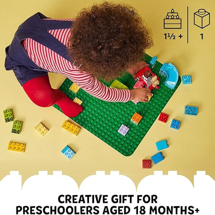 LEGO DUPLO Green Building Plate - 24x24 Stud Foundation for Toddlers to Build, Play, & Display Their Brick Creations - Baseplate Construction Toy for Kids - 10980