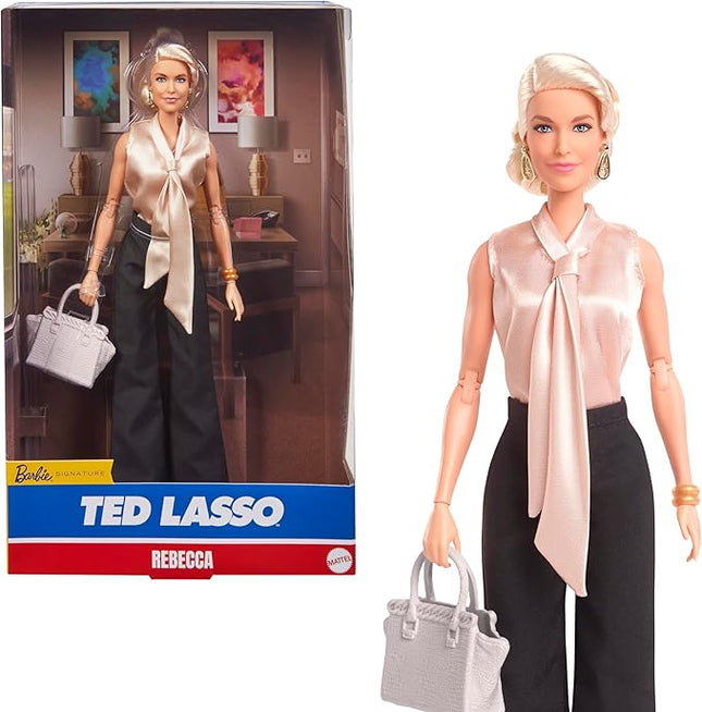 Barbie Signature Fashion Doll, Rebecca from Ted Lasso in Elegant Blouse & Black Slacks, Collectible with Displayable Packaging
