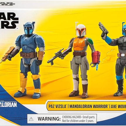 STAR WARS Epic Hero Series Unite The Clans Pack, Paz Vizsla, Mandalorian Warrior, Axe Woves 4-Inch Action Figures, Toys for 4 Year Old Boys & Girls (Amazon Exclusive)