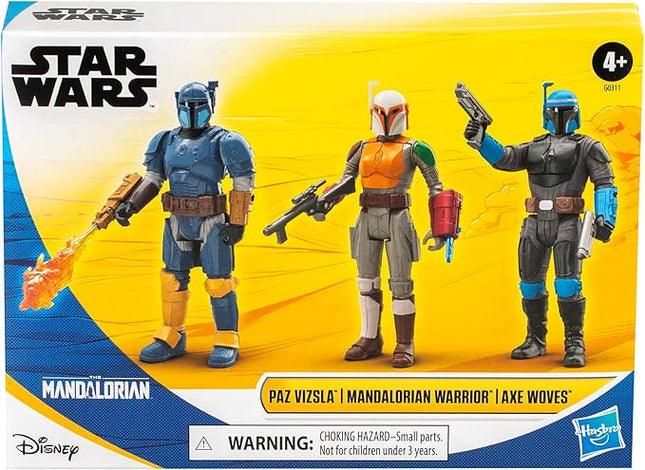 STAR WARS Epic Hero Series Unite The Clans Pack, Paz Vizsla, Mandalorian Warrior, Axe Woves 4-Inch Action Figures, Toys for 4 Year Old Boys & Girls (Amazon Exclusive)