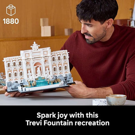 LEGO Architecture Trevi Fountain Building Set - Collectible Model of Italian Landmark for Display for Adults, 18+ - Gift for Women & Men - 21062