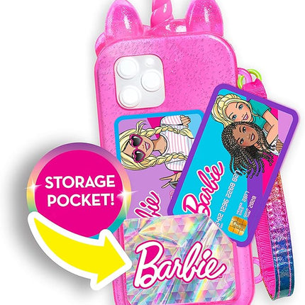 Barbie Unicorn Play Phone Set with Lights and Sounds, Unicorn Phone Case and Wristlet, Toy Cell Phone for Kids, Kids Toys for Ages 3 Up by Just Play