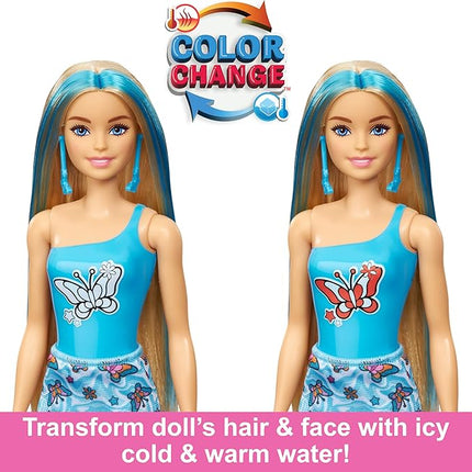 Barbie Color Reveal Doll & Accessories with 6 Unboxing Surprises, Rainbow-Inspired Series with Color-Change Bodice, 1960s Theme