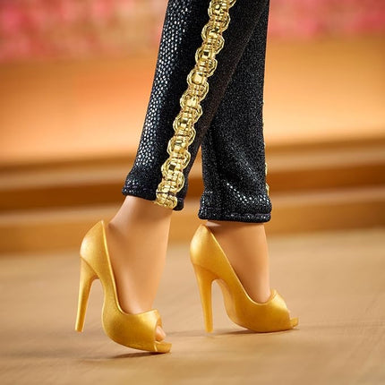 Barbie Signature Doll, Juan Gabriel Collectible in Chic Black and Gold Suit with Cropped Jacket and Golden Accessories