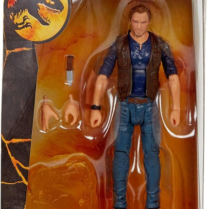 Jurassic World Toys Owen Grady 6-inches Collectible Action Figure with Movie Detail, Movable Joints, Toy Knife Accessory, Extra Hands, Display Stand; for Ages 4 and Up