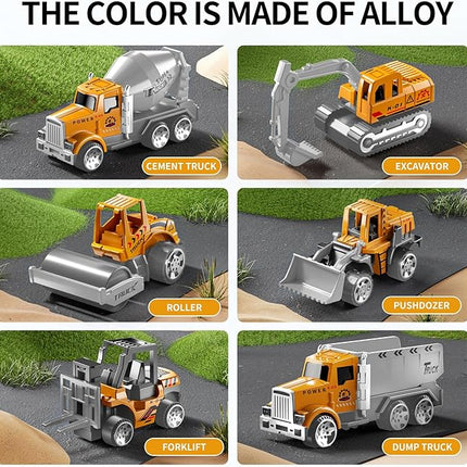 Toddler Boys Construction Truck Vehicle Toy Set with Play Mat and Die-Cast Toy Car, Transport Carrier Truck for Kids 3-5, Birthday Gifts Toys for 3-8 Year Old Boys