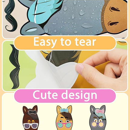 24 Pcs Make Your Own Horse Sticker Sheets for Kids with Horse Face Stickers for Kids Crafts Activities Gift Bag Stuffers for Birthday Party Favors Supplies