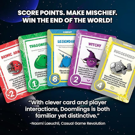 Doomlings - A Delightful Card Game for The End of The World - Best New Strategy Card Game for Kids, Adults & Teens | 2-6 Players | Perfect for Families and Travel | Easy to Learn (Deluxe Edition)