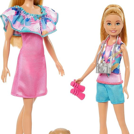 Barbie & Stacie Doll Set with 2 Pet Dogs & Accessories, Dolls with Blonde Hair & Blue Eyes, Summer Clothes