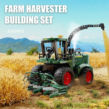 Technic Tractor Building Block Set,Farm Truck & Harvester Building Toys with Moveable Grain Head,Stem Construction Vehicles Model,Birthday Gift for Adults Boys Age 8-12(1162Pcs)