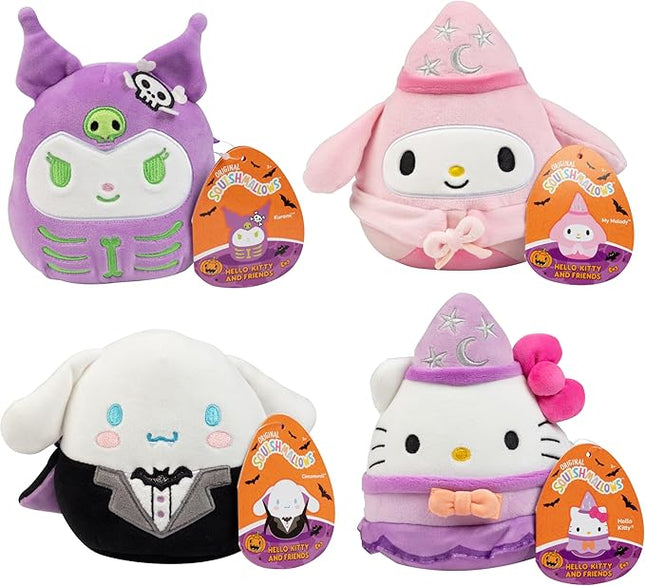 Squishmallows 5-Inch Halloween Hello Kitty Squish 2025 Value Pack - Get Four Mini Officially Licensed Sanrio - Collectible Soft & Squishy Stuffed Animal Toy - Gift for Kids, Girls & Boys