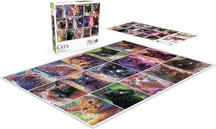 Buffalo Games - Louise Goalby - Cat Candids - 750 Piece Jigsaw Puzzle for Adults -Challenging Puzzle Perfect for Game Nights - Finished Size is