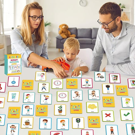 gisgfim 50 Pairs Opposites Memory Matching Game Sight Words Concentration Memory Card Educational Game for Kids Preschool Learning Educational Ages 3-8 A Fun & Fast Gift Activities Matching Games