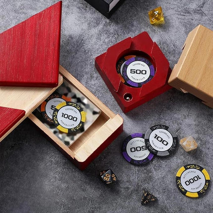 Zhanmai 2 Pack Impossible Puzzle Box Wooden Secret Puzzle Box with Drawer Mini 3D Brain Teaser Christmas Magic Gift for Adults Teens