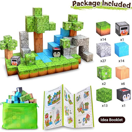 Magnetic Blocks Building Toys - 78PCS Magnet Building Blocks for Kids Building Game STEM Montessori Sensory Toys for Boys Girls Aged 3-12, Christmas Birthday Gifts