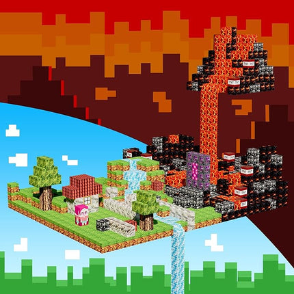 Magnetic Blocks 126PCS - 1 inch Magnetic Building Blocks Cubes Kid STEM Sensory Toy for 3+ Year Old Boys & Girls Game Themed Gifts