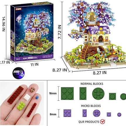Tree House Building Set,3049 Pcs Friendship TreeHouse Street View Building Kit,STEM Creative Forest House Micro Blocks Toys,Forest Style Model Kit,Christmas Birthday Gifts for Adults,Girls 8-14+