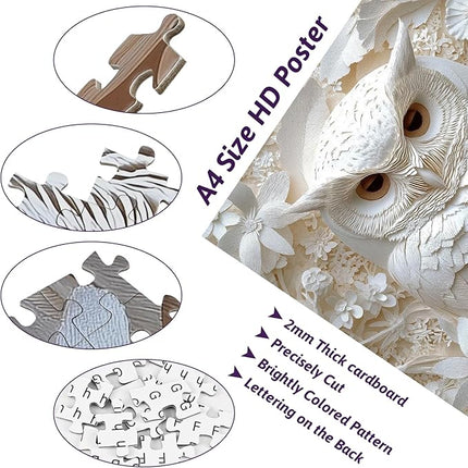 1000Piece Owl Jigsaw Puzzle for Adults - Challenging Jigsaw Puzzles for Relaxation & Brain Exercise, Premium Quality Adult Puzzle Game for Family Nights(Owl-S)