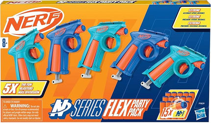 Nerf N Series Party Pack, Includes 5 N Series Flex Blasters, 15 N1 Darts Compatible Only N Series Blasters, Ages 8+ (Amazon Exclusive)