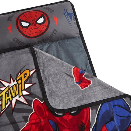 Super Soft Plush Toddler Quilted Nap Mat with Built in Blanket and Pillow