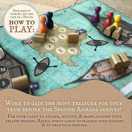 Tortuga 1667 Board Game, Treasure Plunder Game of Cards, Strategy, Deceit, and Luck for 2-9 Players