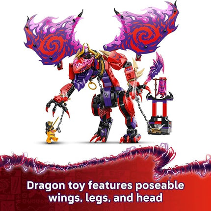 LEGO NINJAGO Thunderfang Dragon of Chaos Building Toy for Kids Ages 8+ - Dragon Rising Playset with 6 Minifigures and Poseable Dragon Figure - Birthday Gift Idea for Boys and Girls - 71832