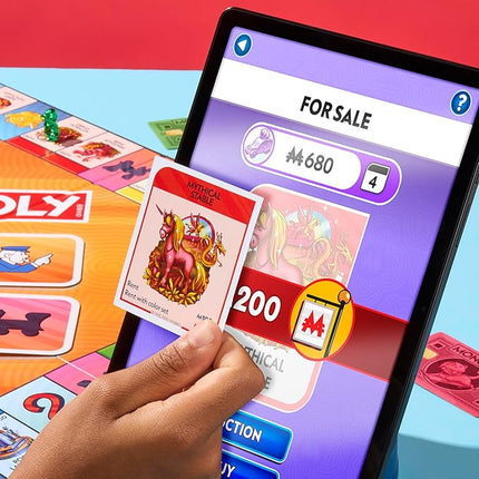Monopoly App Banking Board Game | App-Enabled Game | Links to Smart Devices | Ages 8+ | 2 to 6 Players | 45 Mins. | Family Games for Kids