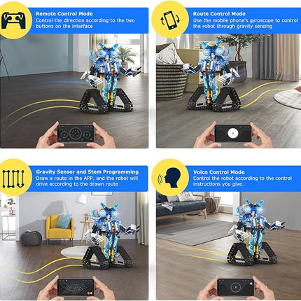 Robot Building Toys Stem Projects for Kids Ages 9-12, Remote & App Controlled Programmable Robot Building Blocks Science Kits Educational Birthday Xmax Gifts for 8-16 Year Old Teenage Boys Girls