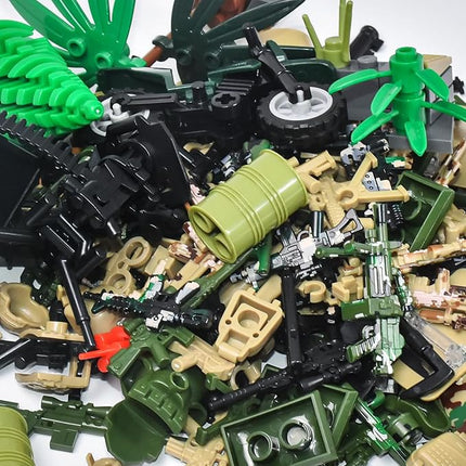 200+ Pcs Military Weapon Pack Accessories Toys Kits,STEM Military Soldier Style Weapon Sets,Swat Team Building Block Toys,Army Equipment Gear Sets,Christmas Birthday Gift for Boys,Teens,Adults