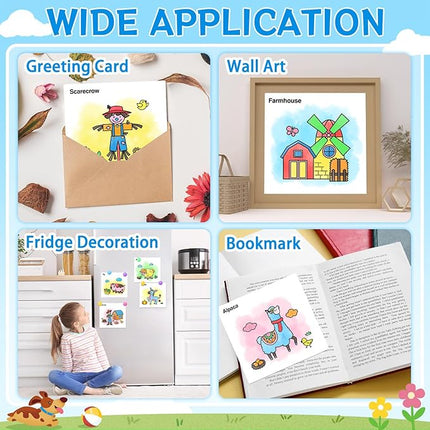 Paint with Water Coloring Books for Toddlers,Mess Free Watercolor Painting Papers for Kids Water Color Paint Kit Art Craft Birthday Gift for Ages 1-3, 4-8(Farm)