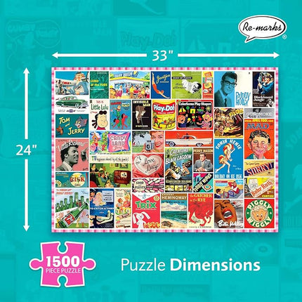 Re-marks 1950s Pop Culture Puzzle, 1500 Pieces for All Ages