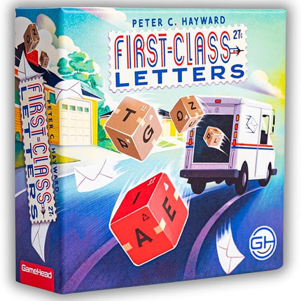 GameHead First-Class Letters, Roll & Write Word Game for Families and Parties, Ages 8+, 1-100 Players, Fast Paced 20 Minute Play Time, Fun and Travel Friendly