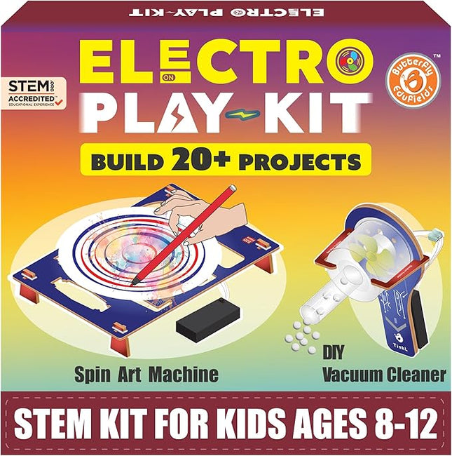 Butterfly EduFields STEM Kit for Kids Ages 8-10-13 | Build 20+ Motor Machines & DIY Engineering Projects | Educational Science Kit for Boys & Girls | Fun STEM Toys for Ages 8-10 | Robotics Learning